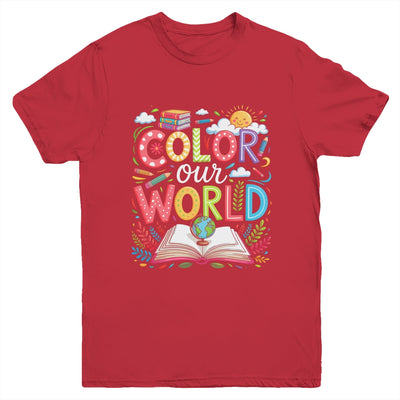 Color Our World Book Reading Program 2025 Summer Reading Youth Shirt | teecentury