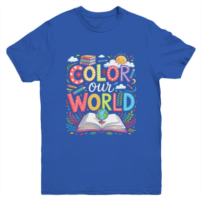 Color Our World Book Reading Program 2025 Summer Reading Youth Shirt | teecentury