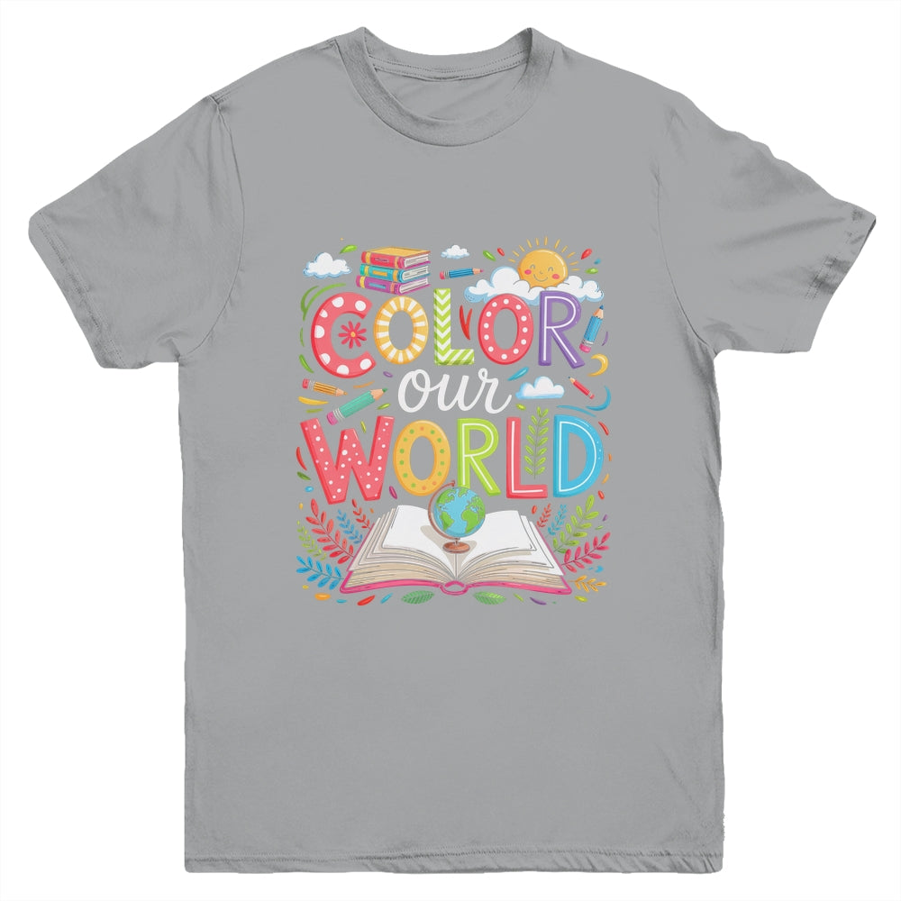 Color Our World Book Reading Program 2025 Summer Reading Youth Shirt | teecentury