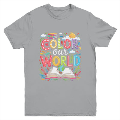 Color Our World Book Reading Program 2025 Summer Reading Youth Shirt | teecentury