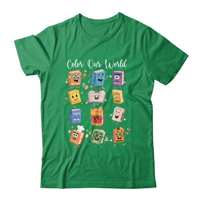 Color Our World Summer Reading 2025 Librarian Teacher Kids Shirt & Hoodie | teecentury
