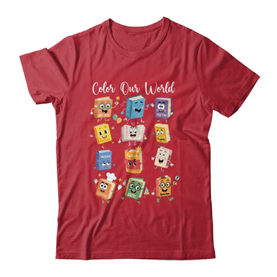 Color Our World Summer Reading 2025 Librarian Teacher Kids Shirt & Hoodie | teecentury