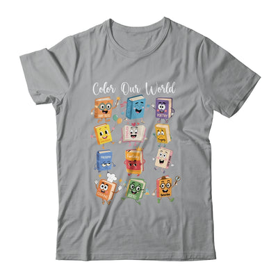 Color Our World Summer Reading 2025 Librarian Teacher Kids Shirt & Hoodie | teecentury
