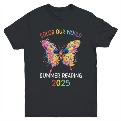 Color Our World Summer Reading Program 2025 Butterfly Youth Shirt | teecentury