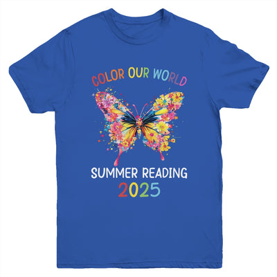 Color Our World Summer Reading Program 2025 Butterfly Youth Shirt | teecentury