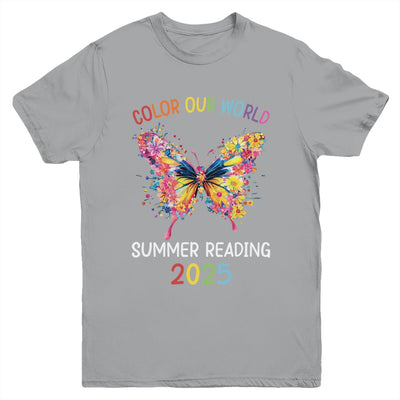 Color Our World Summer Reading Program 2025 Butterfly Youth Shirt | teecentury