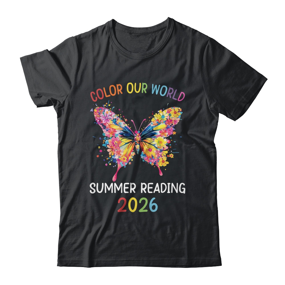 Color Our World Summer Reading Program 2026 Butterfly Shirt & Hoodie | teecentury