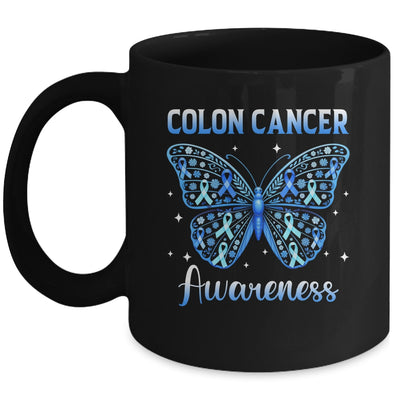 Colorectal Colon Cancer Awareness Blue Ribbon Butterfly Mug | teecentury