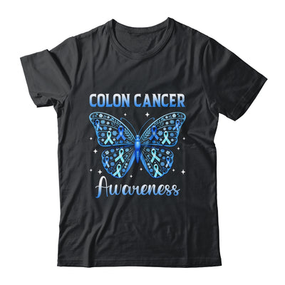 Colorectal Colon Cancer Awareness Blue Ribbon Butterfly Shirt & Hoodie | teecentury