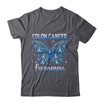 Colorectal Colon Cancer Awareness Blue Ribbon Butterfly Shirt & Hoodie | teecentury