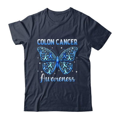 Colorectal Colon Cancer Awareness Blue Ribbon Butterfly Shirt & Hoodie | teecentury