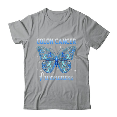 Colorectal Colon Cancer Awareness Blue Ribbon Butterfly Shirt & Hoodie | teecentury