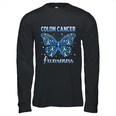 Colorectal Colon Cancer Awareness Blue Ribbon Butterfly Shirt & Hoodie | teecentury