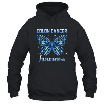 Colorectal Colon Cancer Awareness Blue Ribbon Butterfly Shirt & Hoodie | teecentury