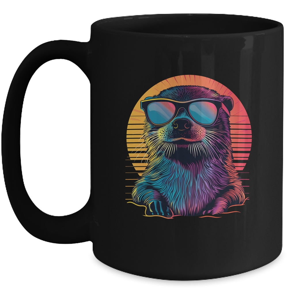 Colorful Art Sunglasses Otter Sea Otters Retro For Men Women Mug | teecentury