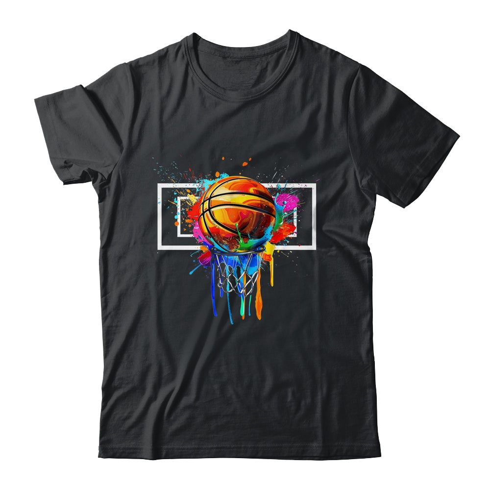 Colorful Basketball Hoop Net Tie Dye Color Splash Shirt & Tank Top | teecentury