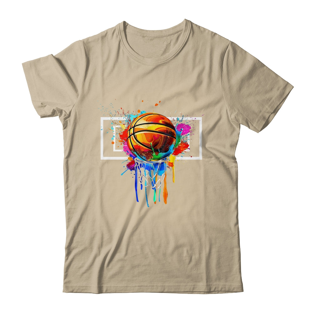 Colorful Basketball Hoop Net Tie Dye Color Splash Shirt & Tank Top | teecentury