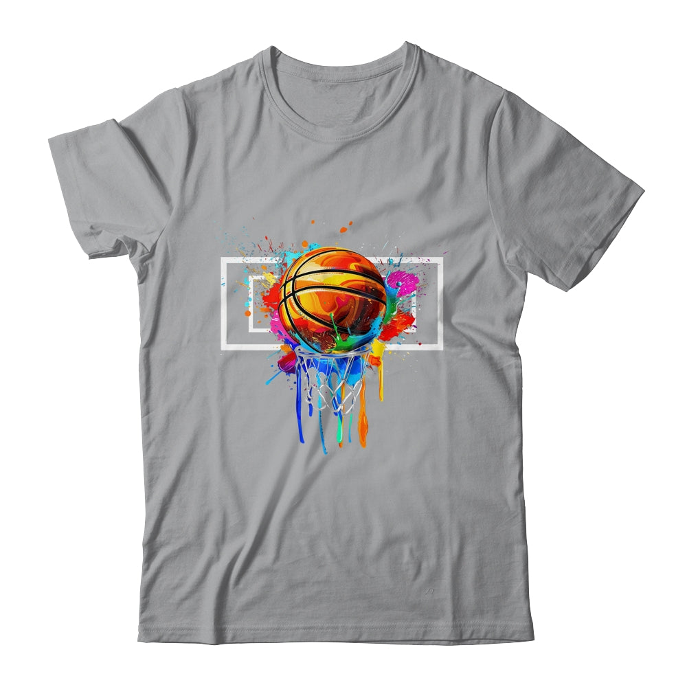 Colorful Basketball Hoop Net Tie Dye Color Splash Shirt & Tank Top | teecentury