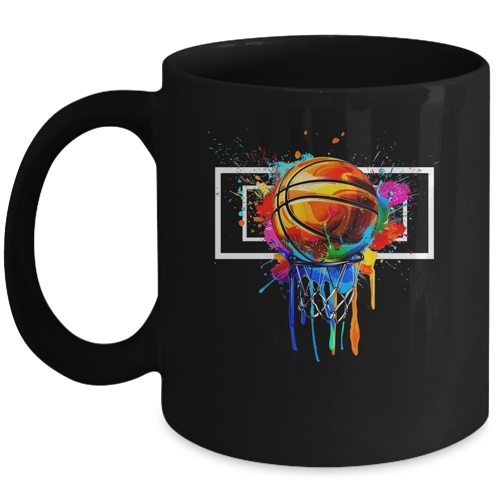 Colorful Basketball Hoop Net Tie Dye Color Splash Mug | teecentury