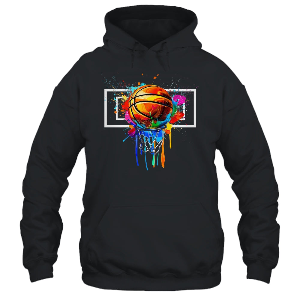 Colorful Basketball Hoop Net Tie Dye Color Splash Shirt & Tank Top | teecentury