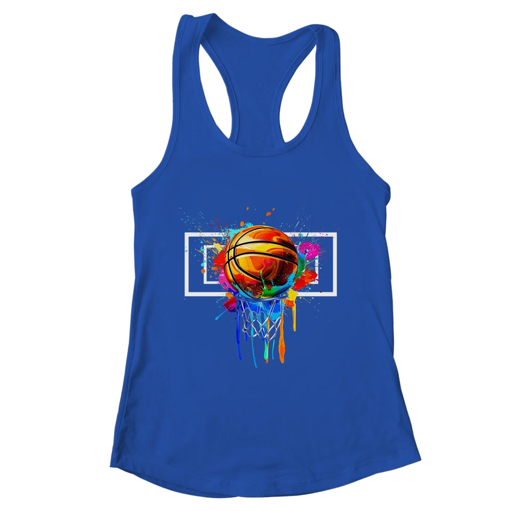 Colorful Basketball Hoop Net Tie Dye Color Splash Shirt & Tank Top | teecentury