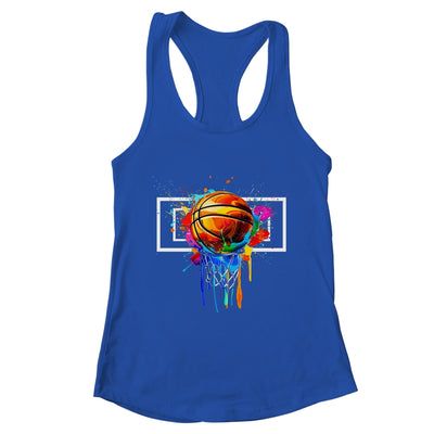 Colorful Basketball Hoop Net Tie Dye Color Splash Shirt & Tank Top | teecentury