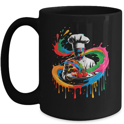 Colorful Chef Design With Splash Art Kitchen Cooking Lovers Mug | teecentury