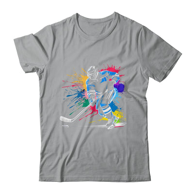 Colorful Ice Hockey Fan Player Tie Dye Color Splash Sports Shirt & Tank Top | teecentury