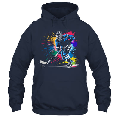 Colorful Ice Hockey Fan Player Tie Dye Color Splash Sports Shirt & Tank Top | teecentury