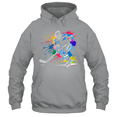 Colorful Ice Hockey Fan Player Tie Dye Color Splash Sports Shirt & Tank Top | teecentury