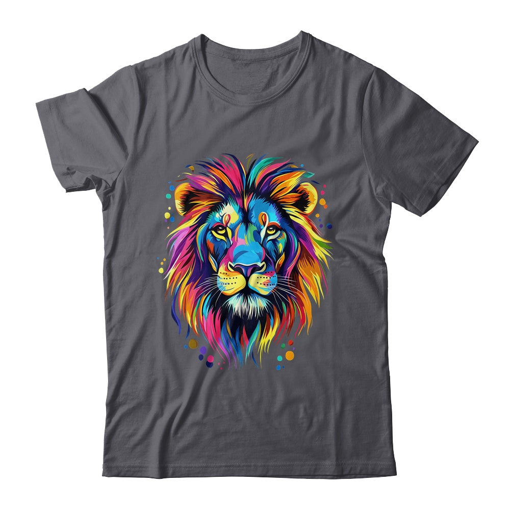 Colorful Lion Spirit Animal Multicolor Art Leo Lion Graphic Shirt & Hoodie | teecentury