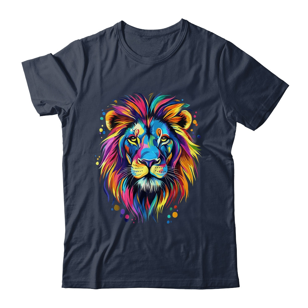 Colorful Lion Spirit Animal Multicolor Art Leo Lion Graphic Shirt & Hoodie | teecentury