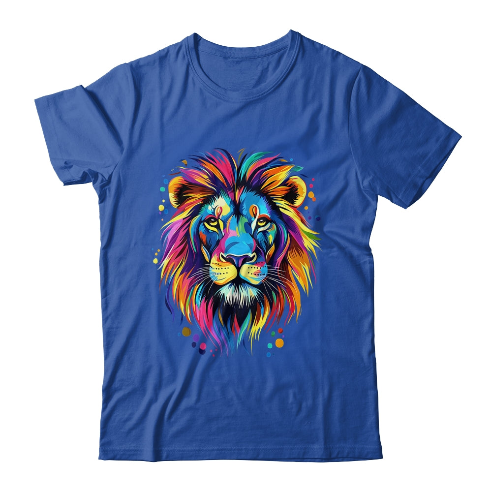Colorful Lion Spirit Animal Multicolor Art Leo Lion Graphic Shirt & Hoodie | teecentury