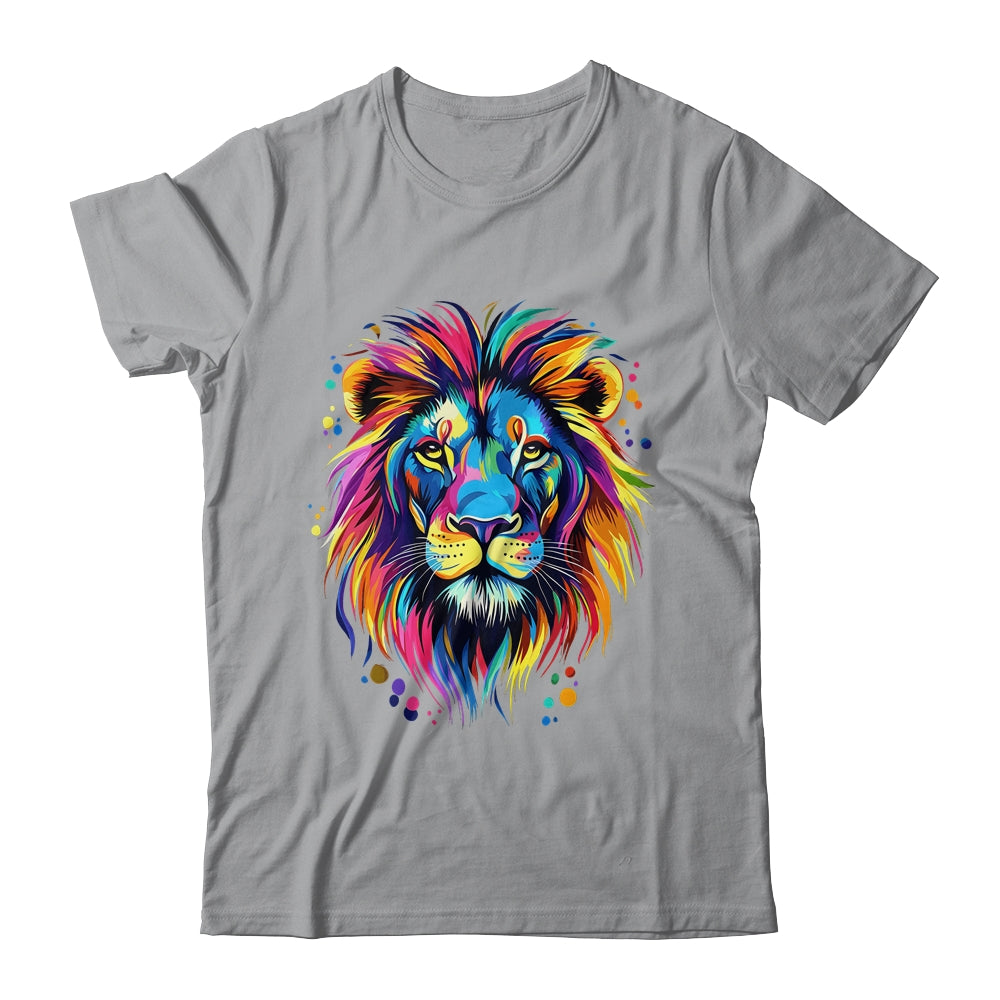 Colorful Lion Spirit Animal Multicolor Art Leo Lion Graphic Shirt & Hoodie | teecentury