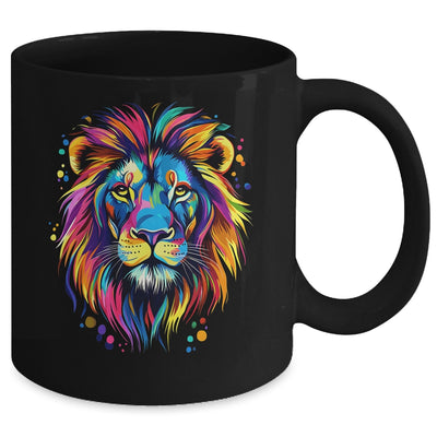 Colorful Lion Spirit Animal Multicolor Art Leo Lion Graphic Mug | teecentury