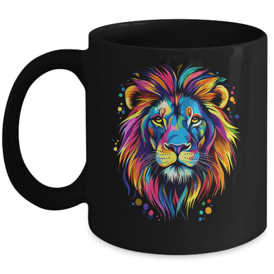 Colorful Lion Spirit Animal Multicolor Art Leo Lion Graphic Mug | teecentury