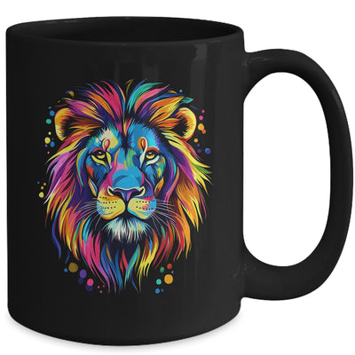 Colorful Lion Spirit Animal Multicolor Art Leo Lion Graphic Mug | teecentury