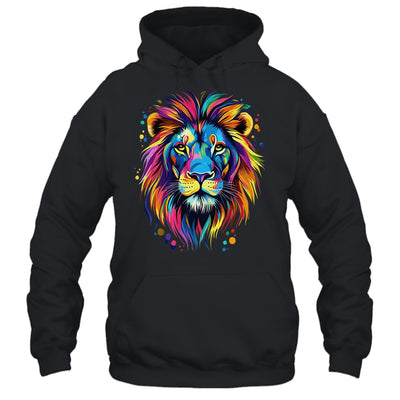 Colorful Lion Spirit Animal Multicolor Art Leo Lion Graphic Shirt & Hoodie | teecentury