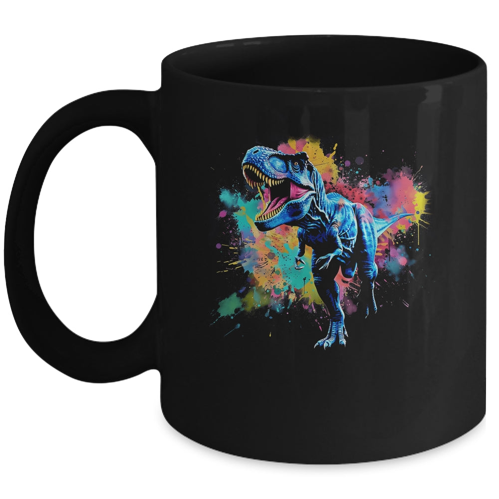Colorful Retro Dinosaur T-Rex For Men Kids Women Funny Mug | teecentury