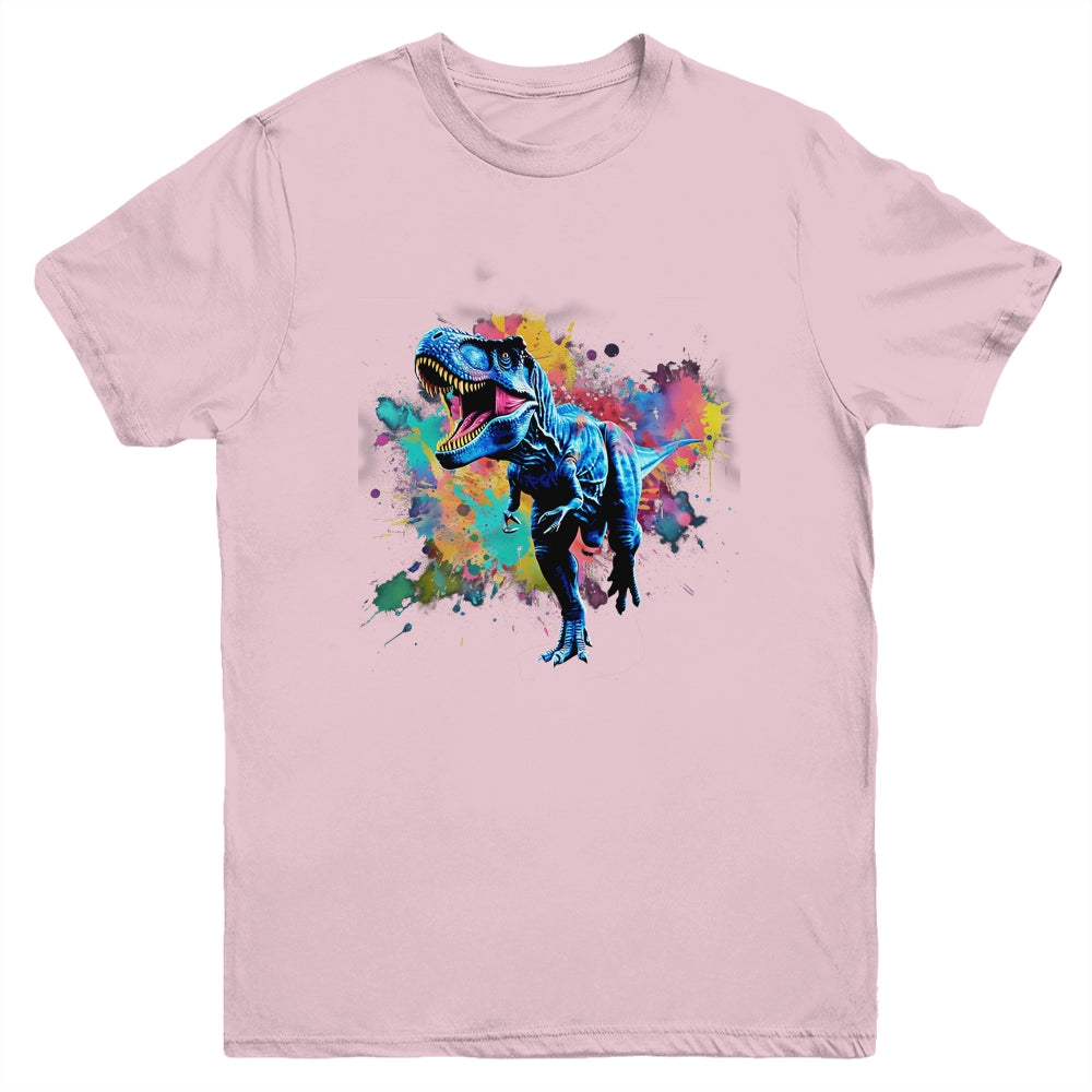 Colorful Retro Dinosaur T-Rex For Men Kids Women Funny Youth Shirt | teecentury