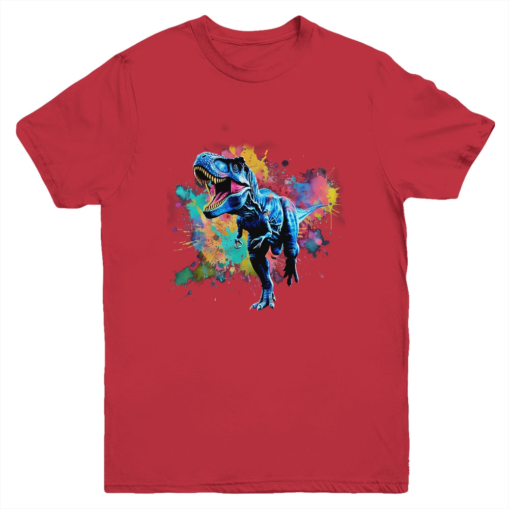 Colorful Retro Dinosaur T-Rex For Men Kids Women Funny Youth Shirt | teecentury