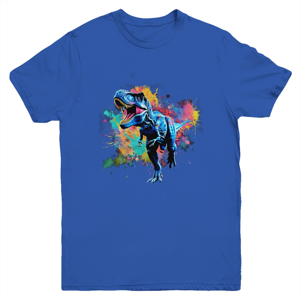 Colorful Retro Dinosaur T-Rex For Men Kids Women Funny Youth Shirt | teecentury