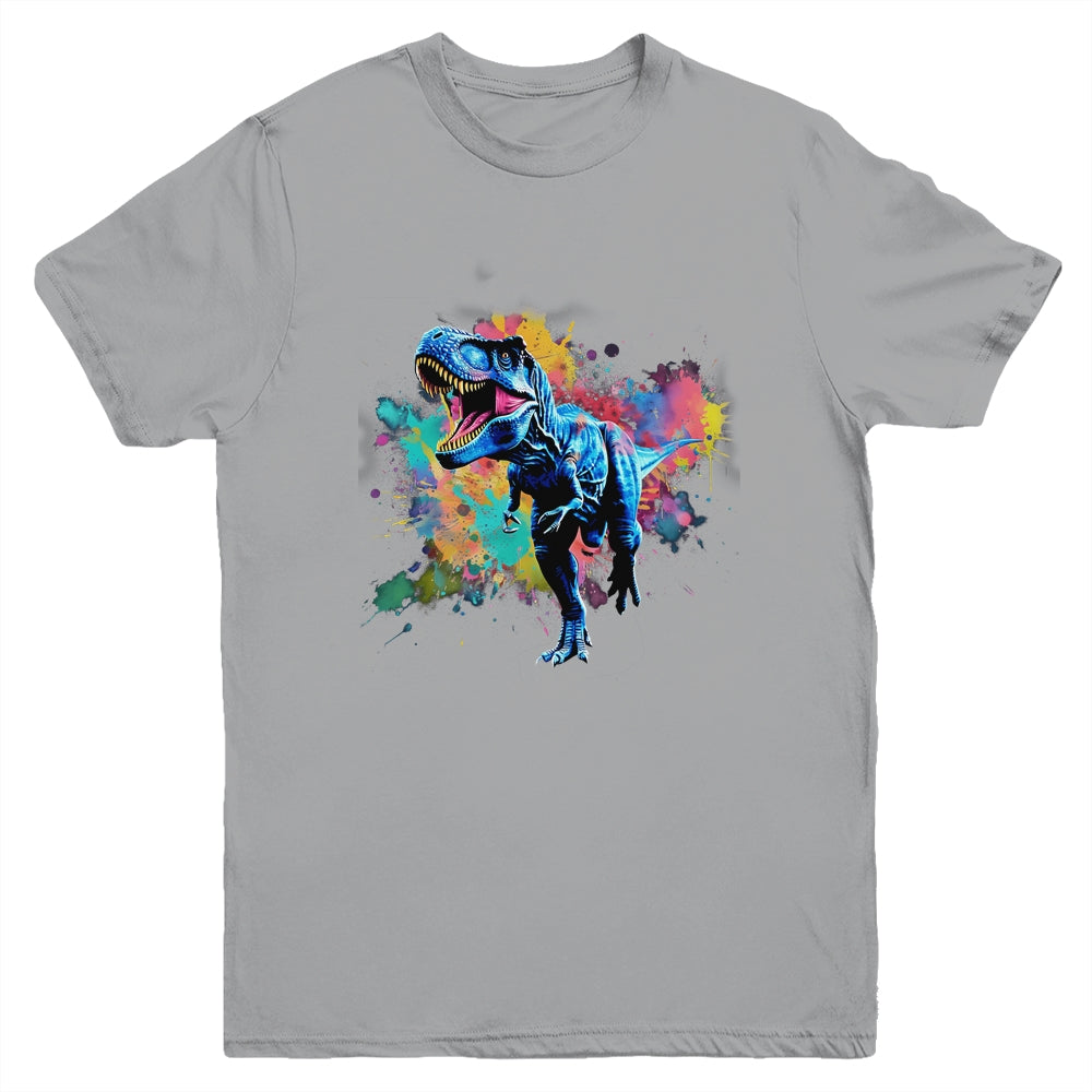 Colorful Retro Dinosaur T-Rex For Men Kids Women Funny Youth Shirt | teecentury