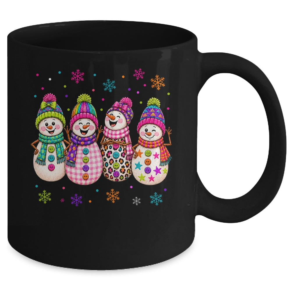 Colorful Retro Snowman Christmas Cute Snowmen Holiday Winter Mug | teecentury