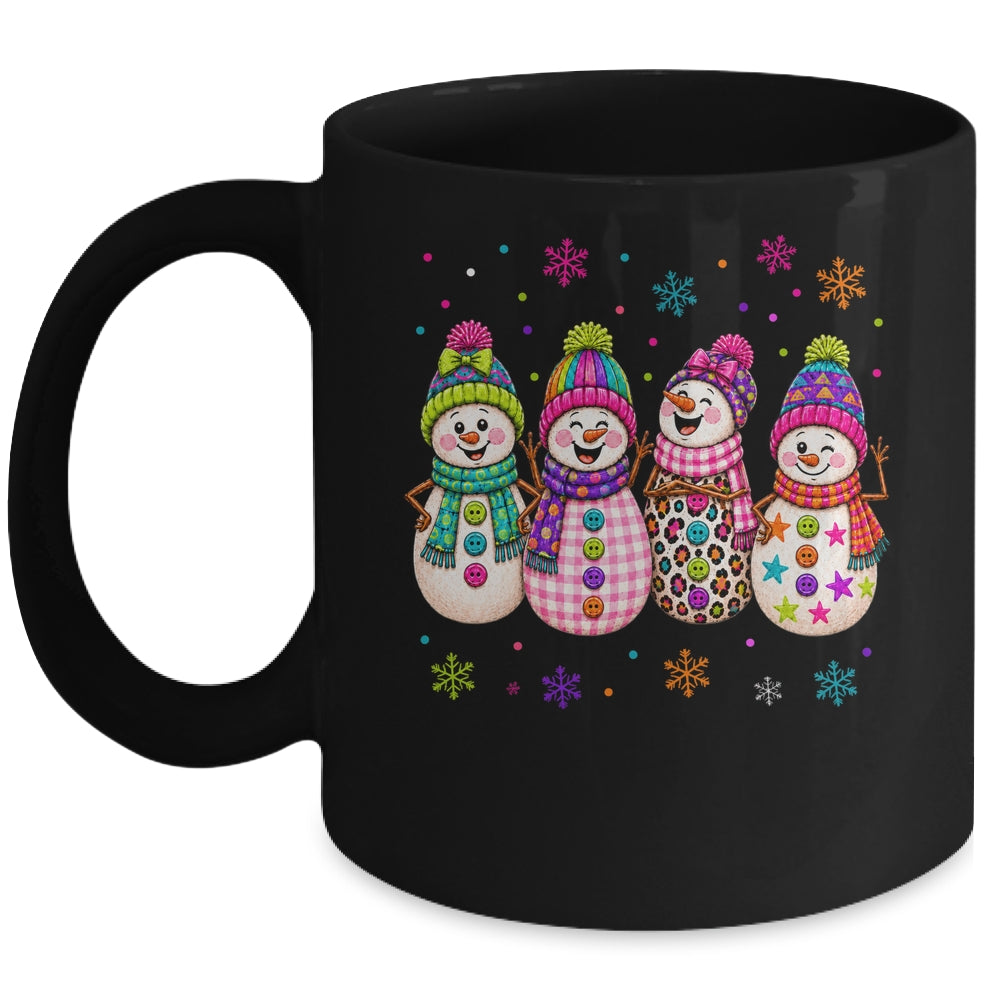 Colorful Retro Snowman Christmas Cute Snowmen Holiday Winter Mug | teecentury