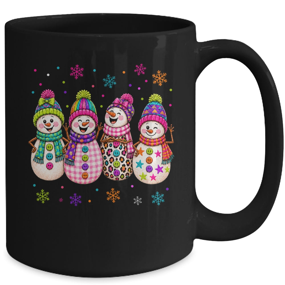 Colorful Retro Snowman Christmas Cute Snowmen Holiday Winter Mug | teecentury