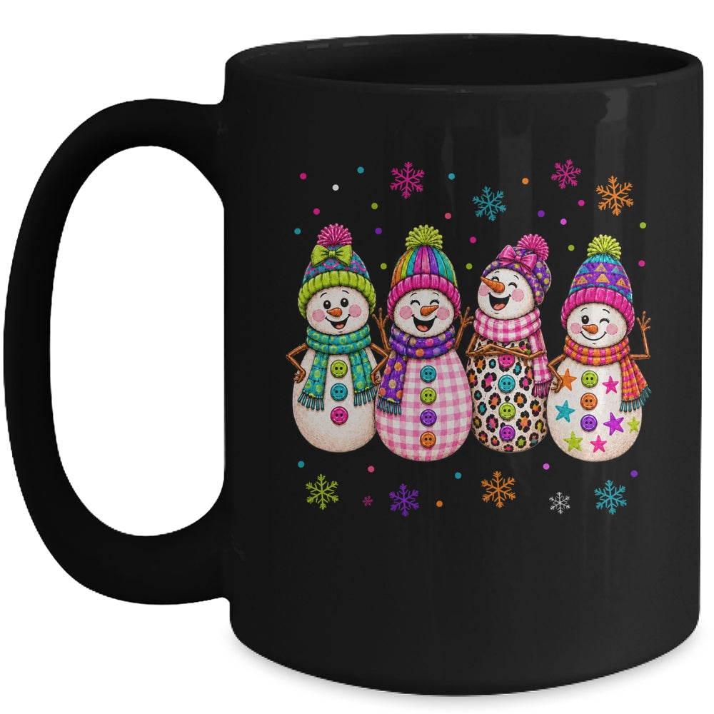 Colorful Retro Snowman Christmas Cute Snowmen Holiday Winter Mug | teecentury