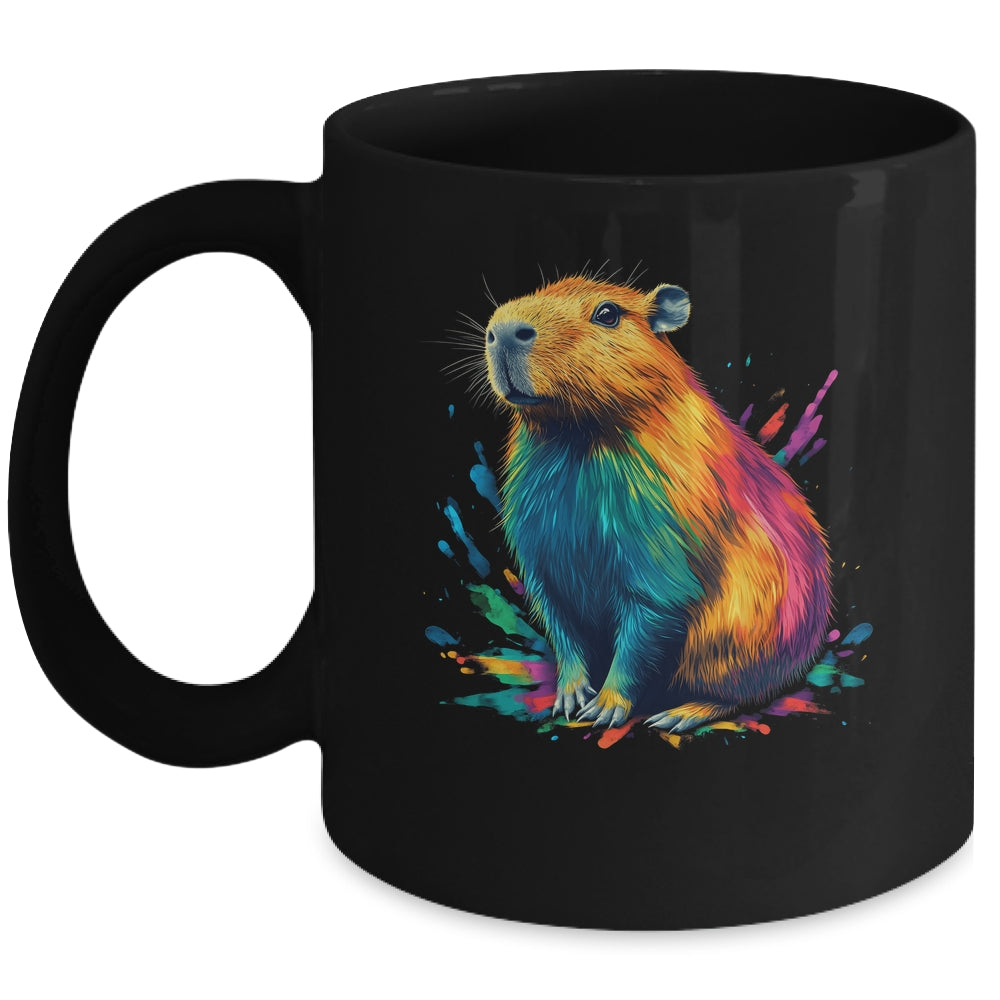 Colorful Watercolor Capybara Art Design For Men Women Kids Mug | teecentury