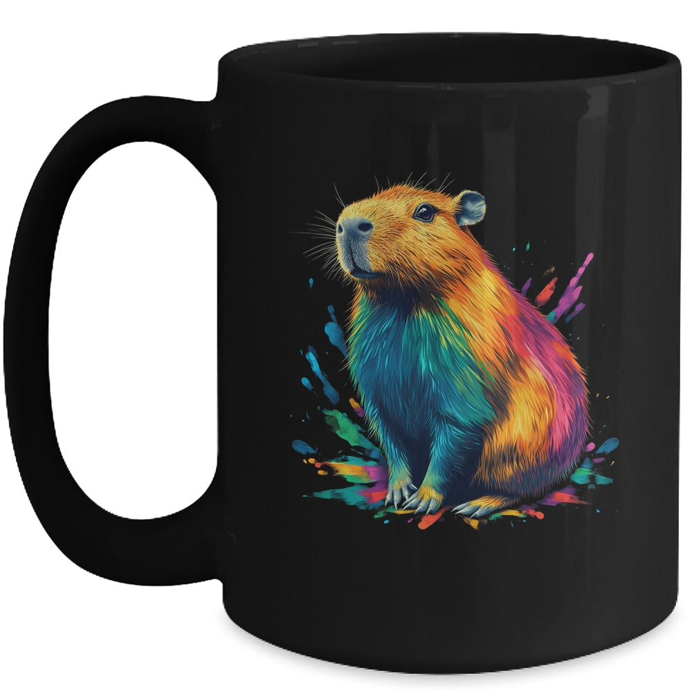 Colorful Watercolor Capybara Art Design For Men Women Kids Mug | teecentury
