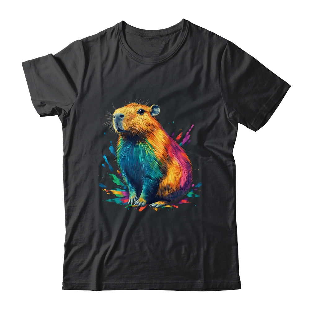 Colorful Watercolor Capybara Art Design For Men Women Kids Shirt & Tank Top | teecentury